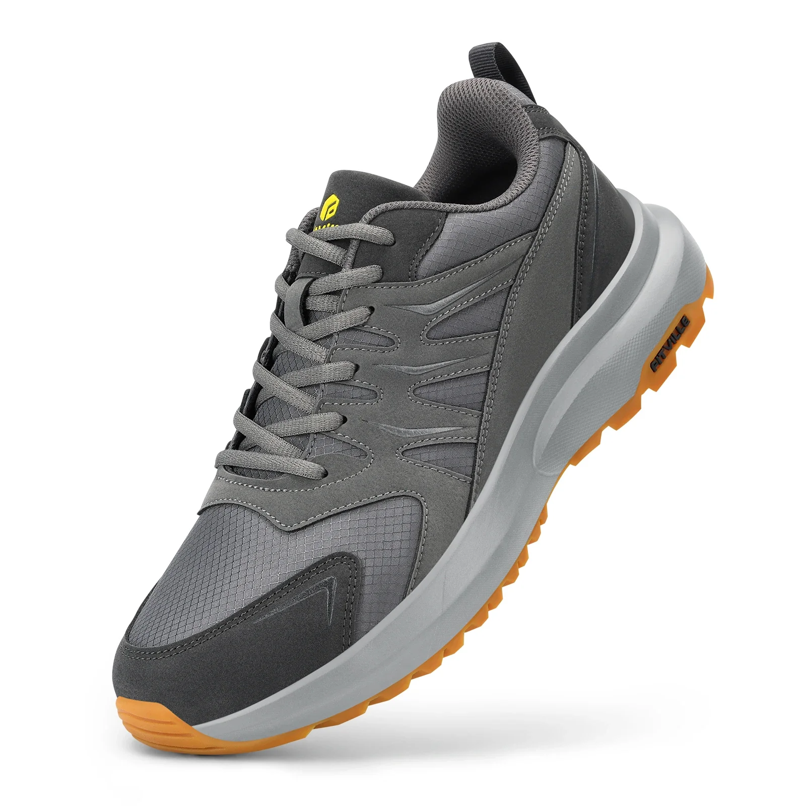 FitVille Men's Extra Wide Toe Box Orthopedic Sneakers, Lightweight Arch Support Hiking Walking Running Footwear, Comfort Shoes for Flat Feet, Swollen Feet & Bunions