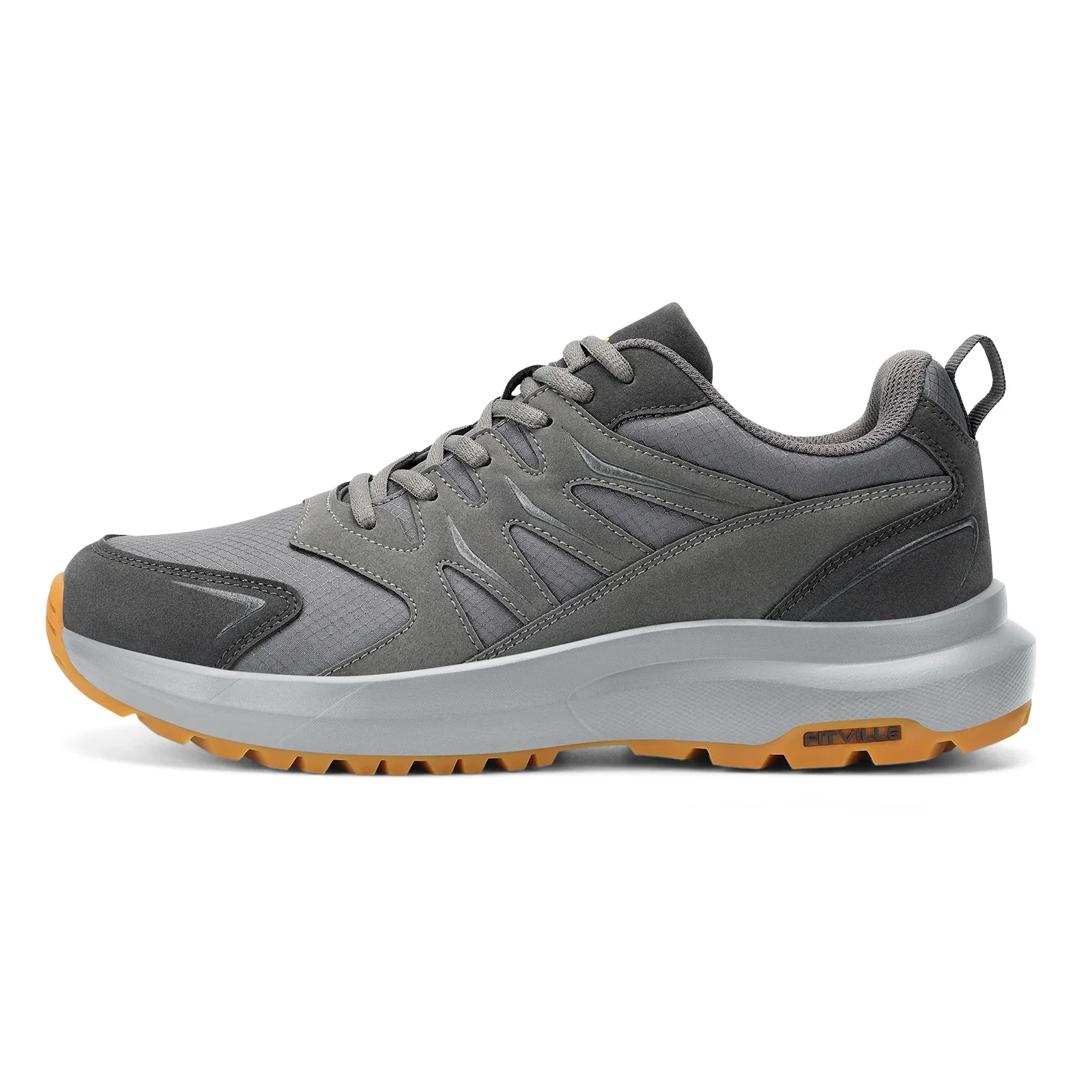 FitVille Men's Extra Wide Toe Box Orthopedic Sneakers, Lightweight Arch Support Hiking Walking Running Footwear, Comfort Shoes for Flat Feet, Swollen Feet & Bunions