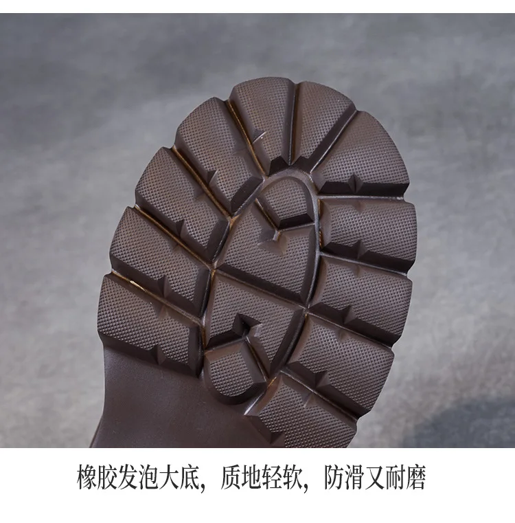 Platform Shoes Spring Summer Genuine Leather Loafers Women's Metal Buckle Single Shoes Elevated Thick Sole Small Leather Shoes