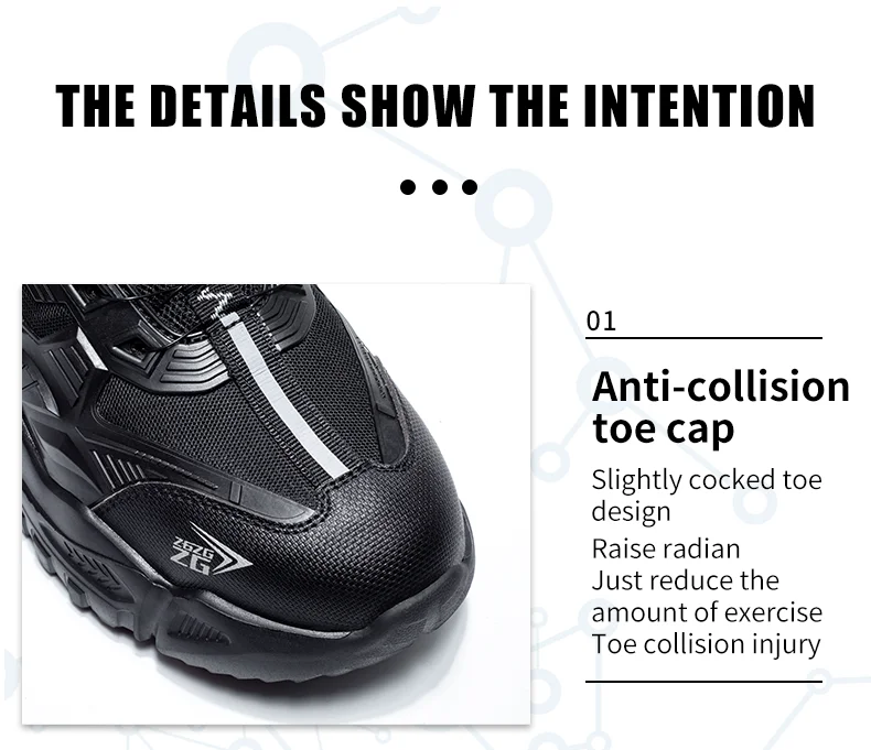 High-quality Safety Shoes Men Steel Wire Rotary Buckle Work Sneakers Indestructible Shoes Anti-smash Anti-puncture Work Shoes