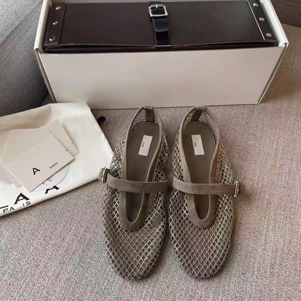 Women Hollow Out Cutout Mary Jane Flats Buckle Strap Breathable Leather Casual Slip On Walking Daily Shoes