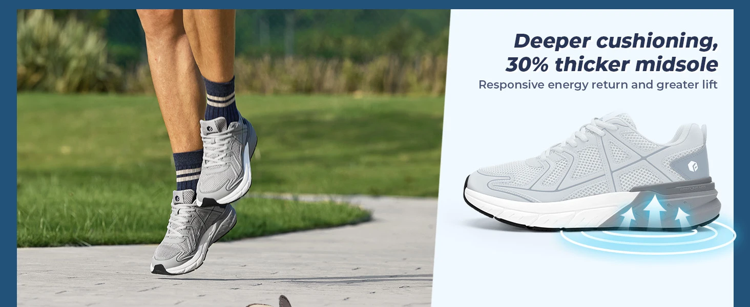 FitVille Men's Extra Wide Width Walking Athletic Sneakers, Non-Slip Gym Workout Shoes Featuring Thicker Cushioning & Bouncy Support, Comfort Footwear for Wide Feet & Sore Feet