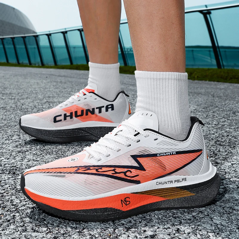 Men Running Shoes Marathon Carbon Board Speciality Sports Breathable Lightweight Women's Comfortable Chunta Athletic Sneakers