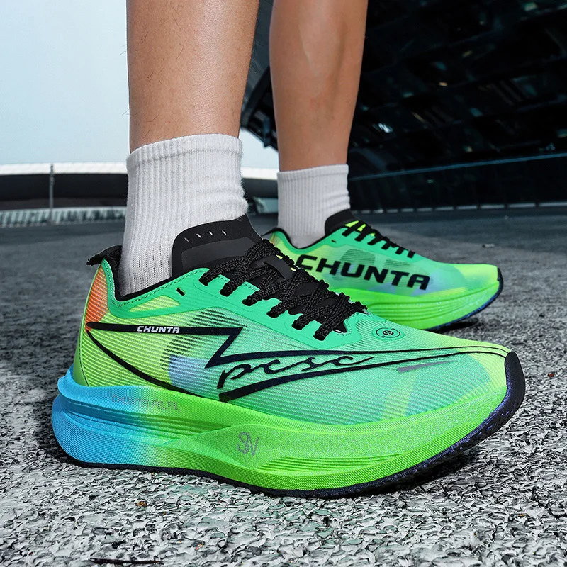 Men Running Shoes Marathon Carbon Board Speciality Sports Breathable Lightweight Women's Comfortable Chunta Athletic Sneakers