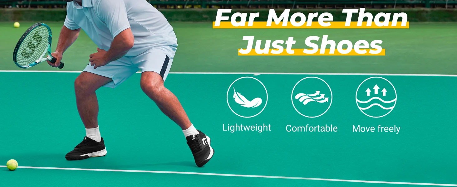 FitVille Men'S Extra Wide Pickleball & Table Tennis Shoes, Comfort Cushioned Hard Court Casual Sneakers Suitable For Baseball