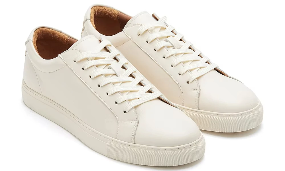 Walking Skateboarding Style Genuine Cow Leather Men's Loafer Shoes White Durable Pure Leather Casual Elegant Shoes