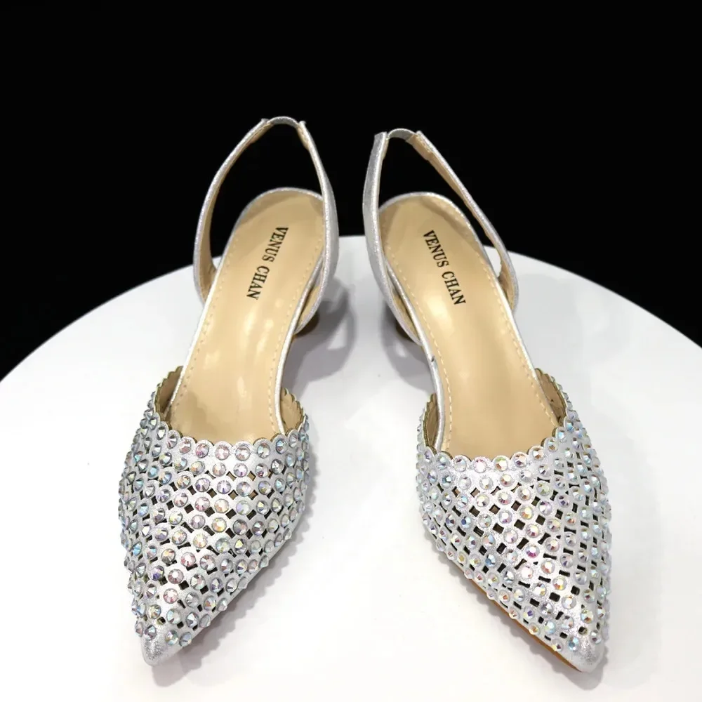 Luxury Wine Red Rhinestone Heels & Bag Set | Crystal Slingback Pumps, Womens Wedding Bridal Evening Prom Party Match Shoes Purse