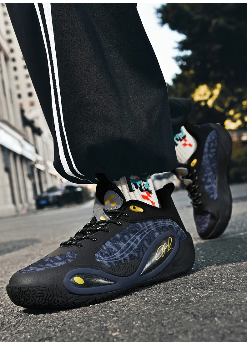 Men's Basketball Shoes Breathable Cushioning Non-Slip Wearable Runing Shoes Gym Training Athletic Basketball Sneakers for Women