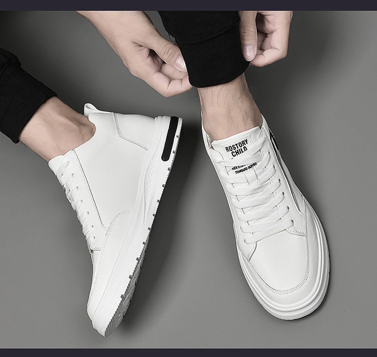 Elevator Shoes Men Heightening Shoes Genuine Leather Height Increase 6-8-10cm Lifting Man Height Increasing Mens Casual Sneakers