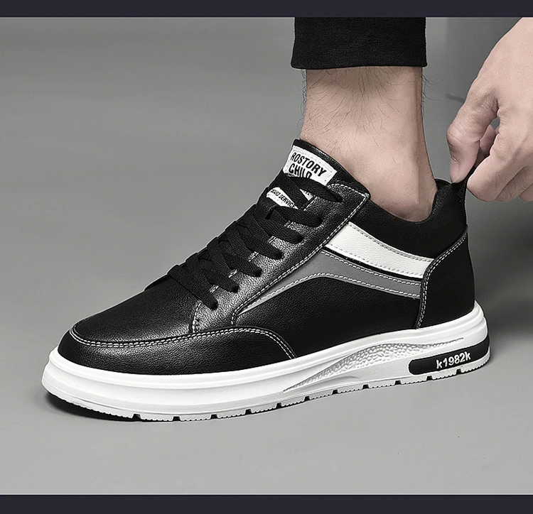 Elevator Shoes Men Heightening Shoes Genuine Leather Height Increase 6-8-10cm Lifting Man Height Increasing Mens Casual Sneakers