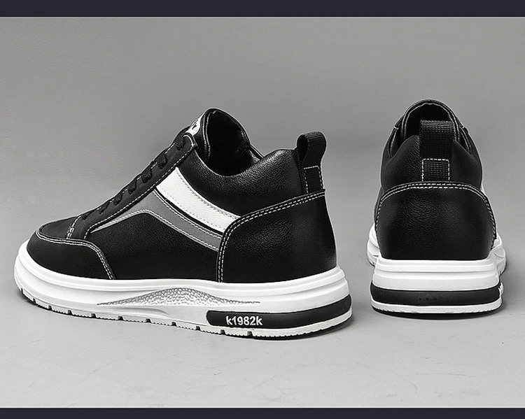 Elevator Shoes Men Heightening Shoes Genuine Leather Height Increase 6-8-10cm Lifting Man Height Increasing Mens Casual Sneakers