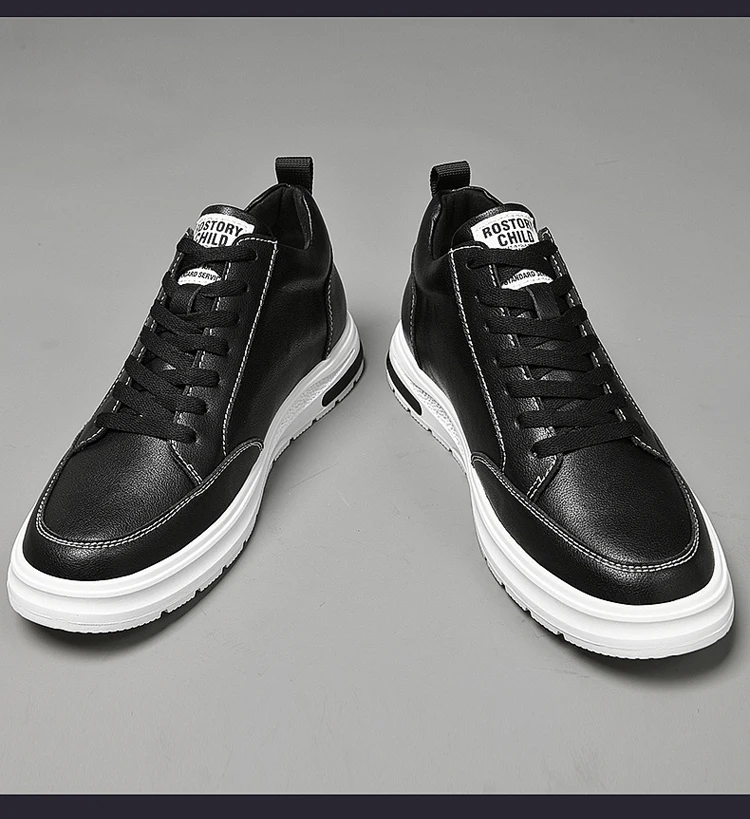 Elevator Shoes Men Heightening Shoes Genuine Leather Height Increase 6-8-10cm Lifting Man Height Increasing Mens Casual Sneakers
