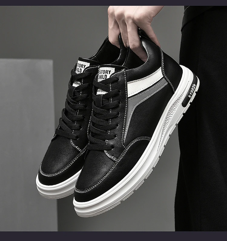 Elevator Shoes Men Heightening Shoes Genuine Leather Height Increase 6-8-10cm Lifting Man Height Increasing Mens Casual Sneakers