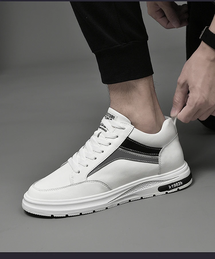 Elevator Shoes Men Heightening Shoes Genuine Leather Height Increase 6-8-10cm Lifting Man Height Increasing Mens Casual Sneakers