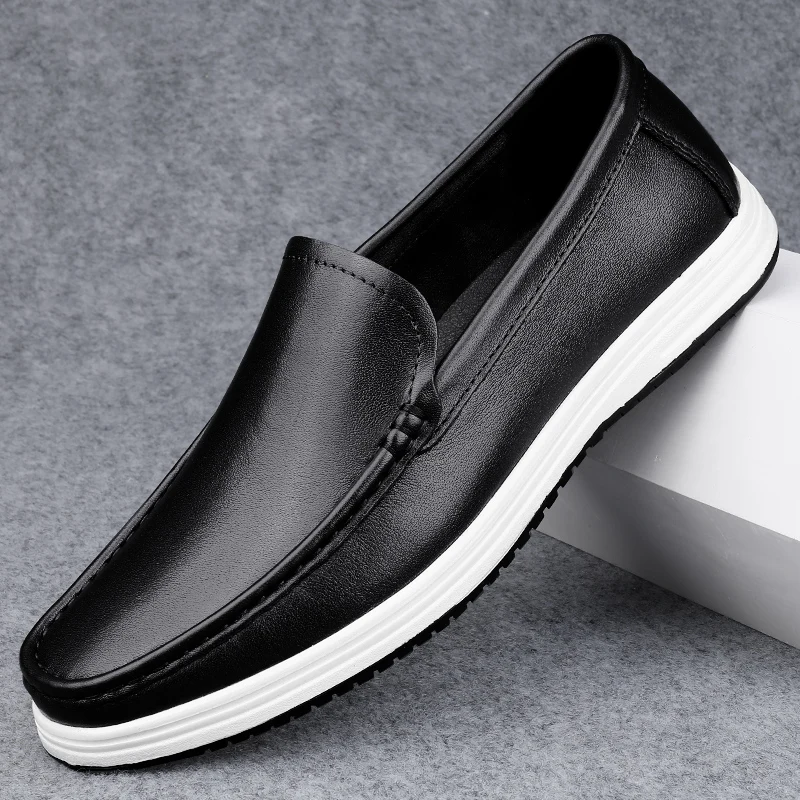 High Quality Genuine Leather Shoes Massage Soles Office Commuting Men's Business Shoes Interview Versatile Men's Driving Shoes