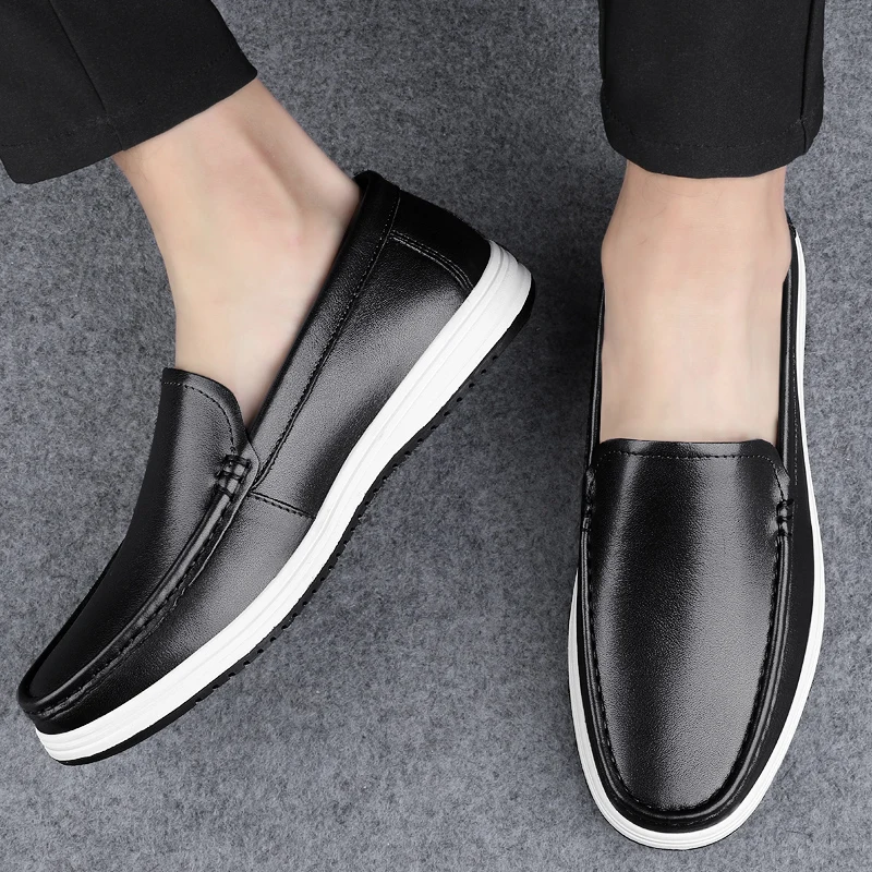 High Quality Genuine Leather Shoes Massage Soles Office Commuting Men's Business Shoes Interview Versatile Men's Driving Shoes