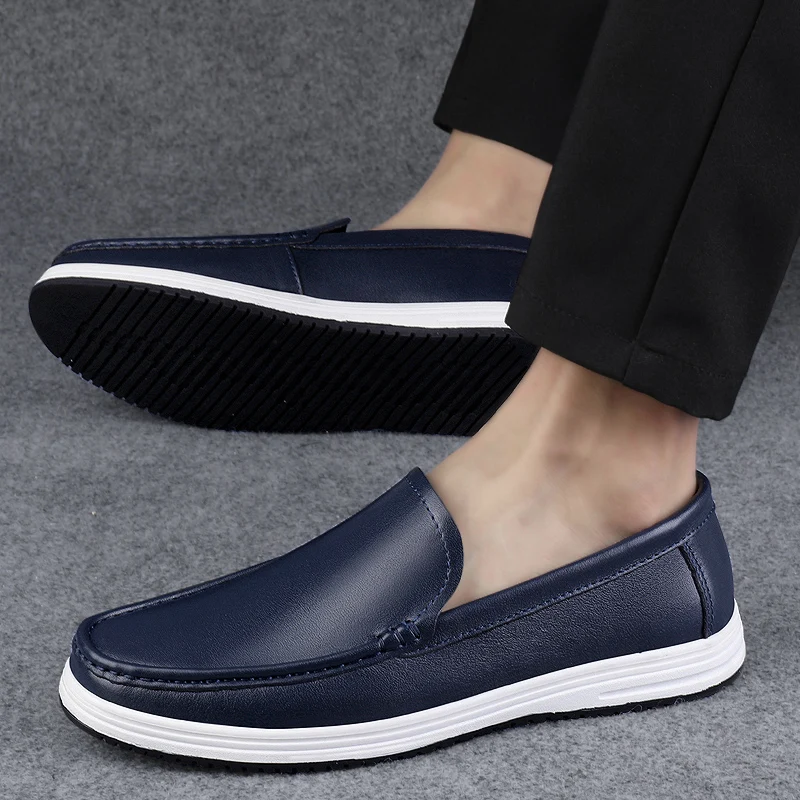 High Quality Genuine Leather Shoes Massage Soles Office Commuting Men's Business Shoes Interview Versatile Men's Driving Shoes
