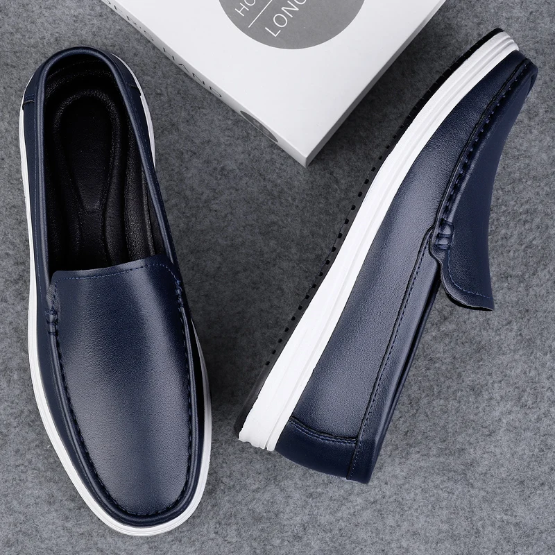 High Quality Genuine Leather Shoes Massage Soles Office Commuting Men's Business Shoes Interview Versatile Men's Driving Shoes