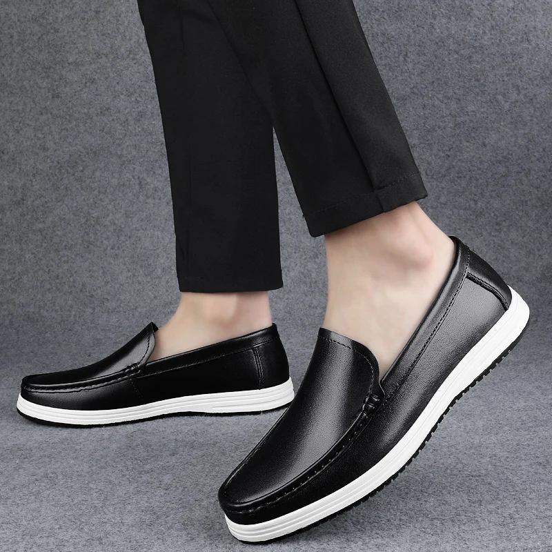 High Quality Genuine Leather Shoes Massage Soles Office Commuting Men's Business Shoes Interview Versatile Men's Driving Shoes