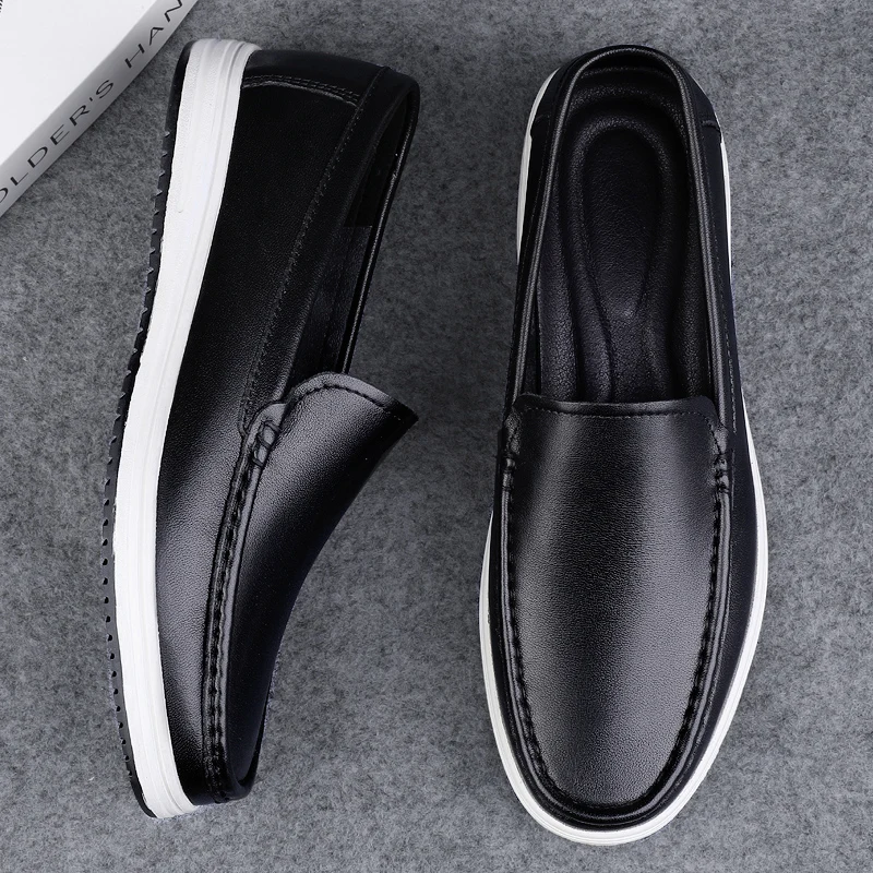 High Quality Genuine Leather Shoes Massage Soles Office Commuting Men's Business Shoes Interview Versatile Men's Driving Shoes