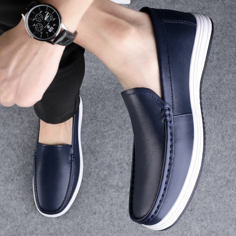 High Quality Genuine Leather Shoes Massage Soles Office Commuting Men's Business Shoes Interview Versatile Men's Driving Shoes
