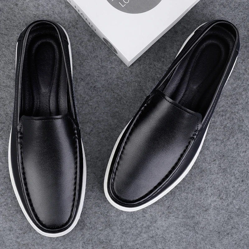 High Quality Genuine Leather Shoes Massage Soles Office Commuting Men's Business Shoes Interview Versatile Men's Driving Shoes