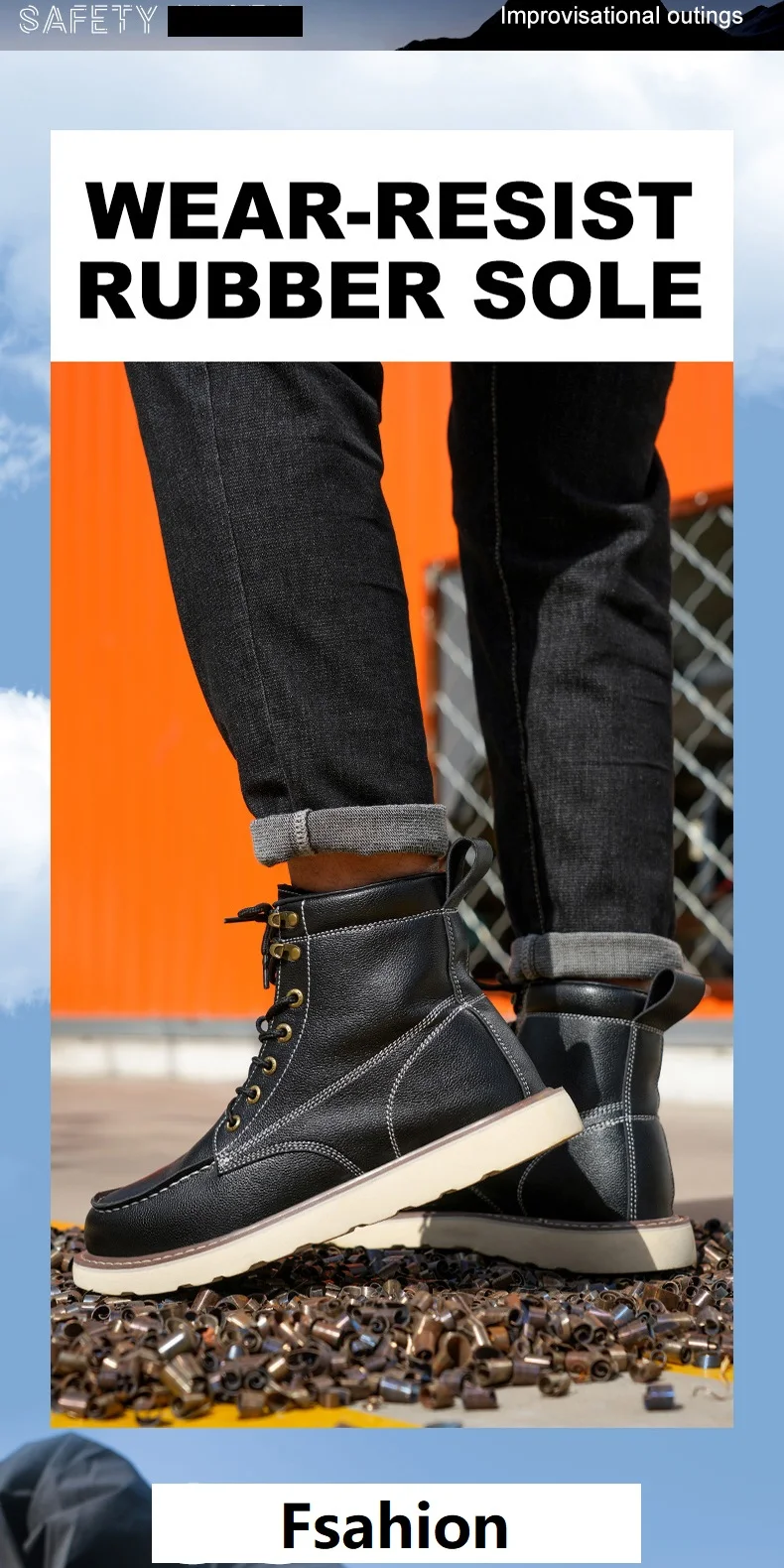 High-Quality Work Boots Safety Shoes Men Waterproof Leather Shoes Ankle Boots Steel Toe Shoes Puncture-Proof Protection Shoes