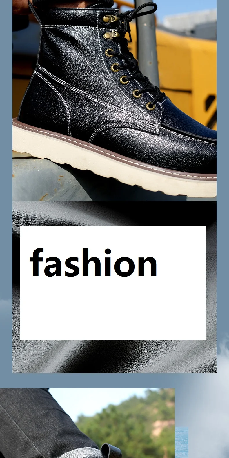 High-Quality Work Boots Safety Shoes Men Waterproof Leather Shoes Ankle Boots Steel Toe Shoes Puncture-Proof Protection Shoes