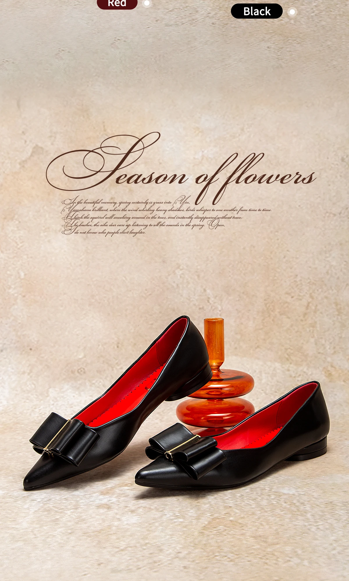 CHCH Women's Flat Shoes New Black Pointed Bow Business Shoes Comfortable Commuting Women's Shoes