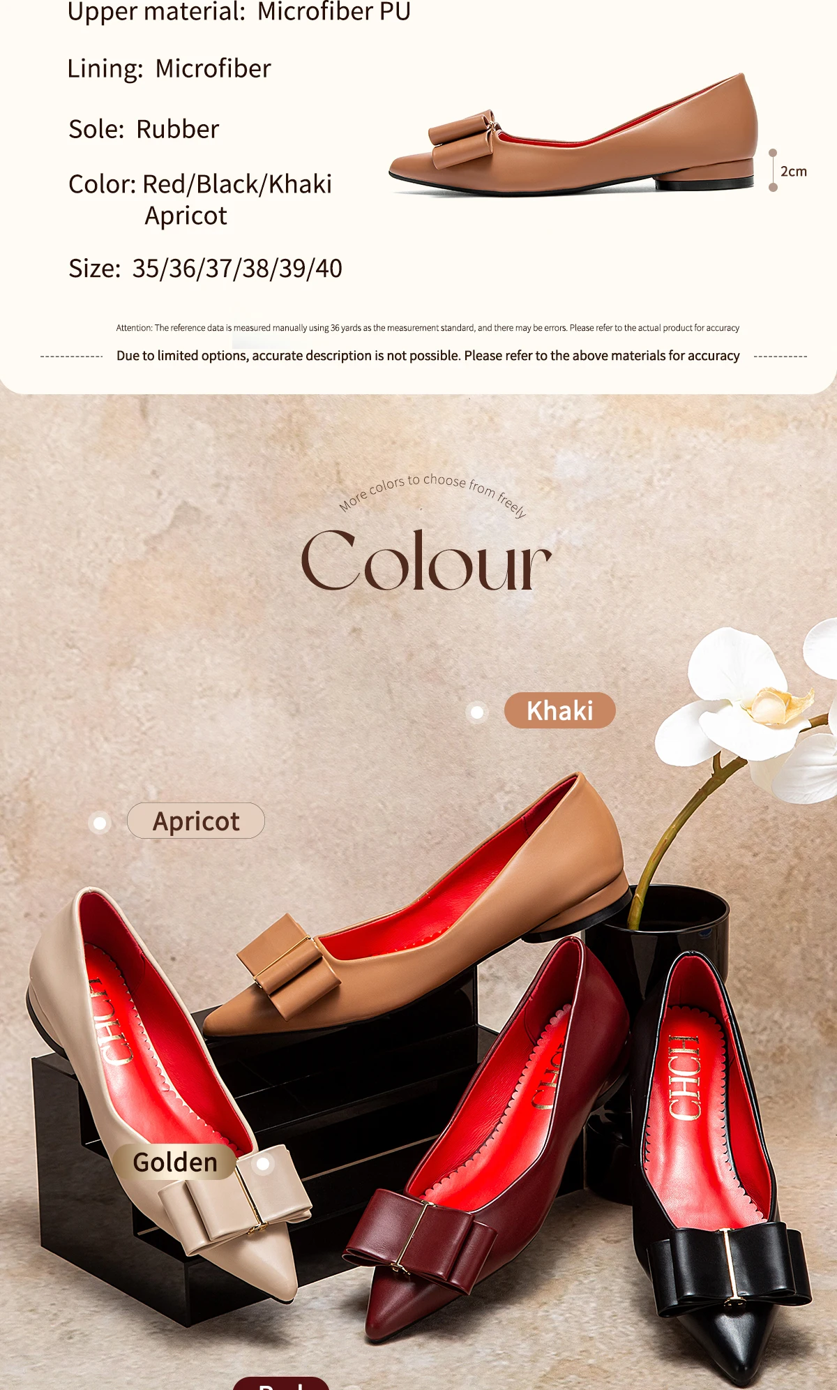 CHCH Women's Flat Shoes New Black Pointed Bow Business Shoes Comfortable Commuting Women's Shoes