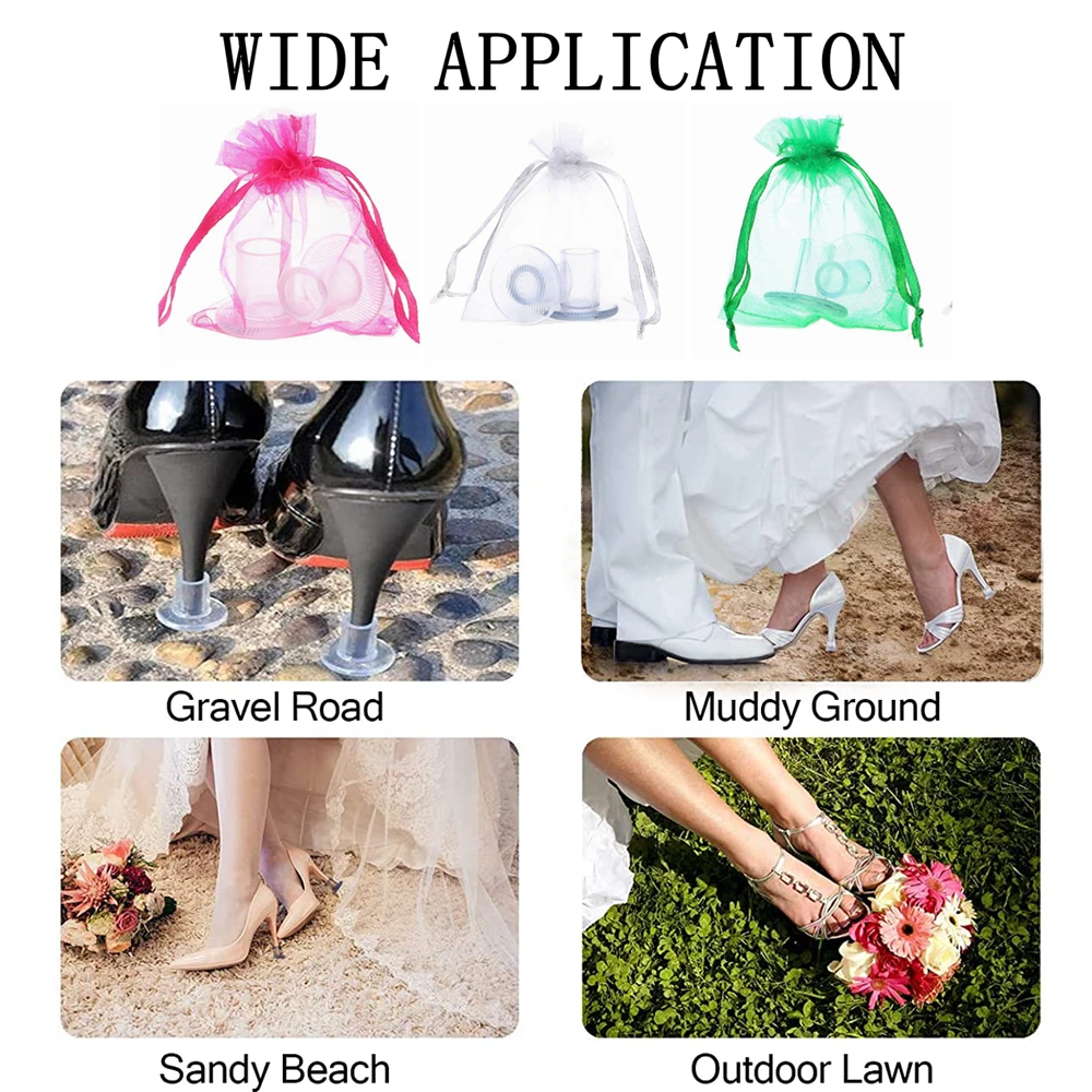 100 Pairs Heel Stopper Heel Repair Caps Covers for Outdoor Wedding Party Favor Heel Protectors Stop Sinking at Grass and Cracks