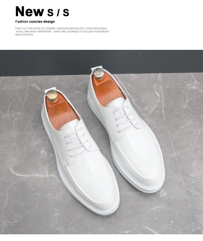 White Classic Office Men Shoes Wedding Men Formal Shoes Luxury Fashion Groom Wedding Shoes Men Oxford Shoes Dress Leather Shoes