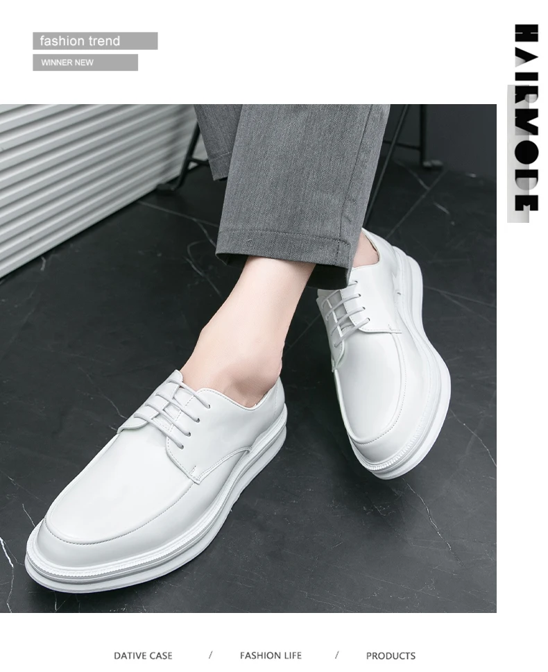 White Classic Office Men Shoes Wedding Men Formal Shoes Luxury Fashion Groom Wedding Shoes Men Oxford Shoes Dress Leather Shoes