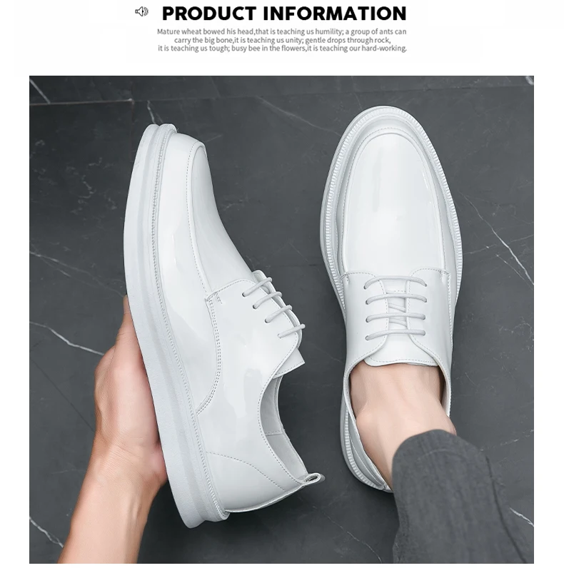 White Classic Office Men Shoes Wedding Men Formal Shoes Luxury Fashion Groom Wedding Shoes Men Oxford Shoes Dress Leather Shoes