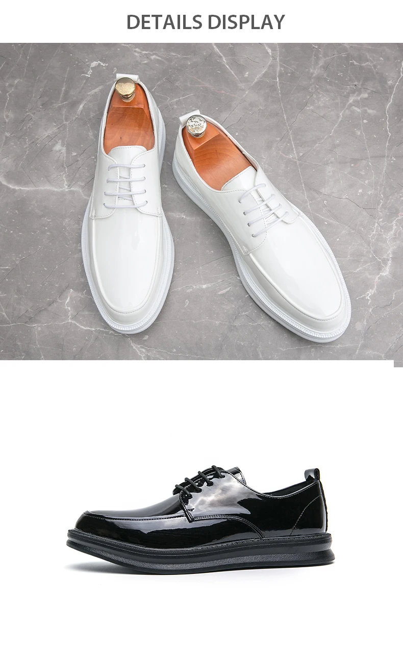 White Classic Office Men Shoes Wedding Men Formal Shoes Luxury Fashion Groom Wedding Shoes Men Oxford Shoes Dress Leather Shoes