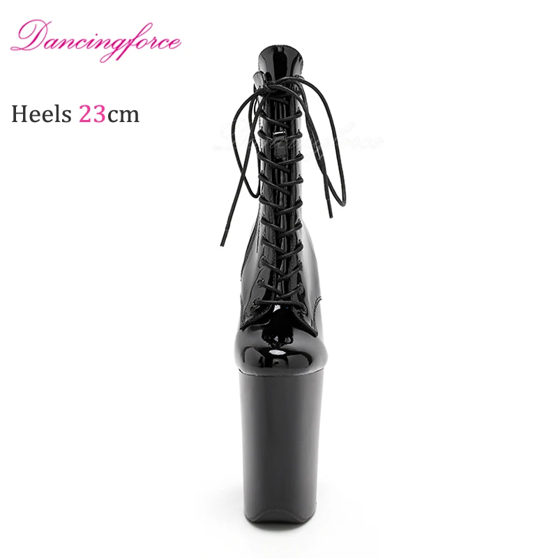 New Black Sexy 23Cm/9Inchs High Heels Platform Stripper Ankle Boots Knight Female High Pole Dance Shoes Women Fast Shipping