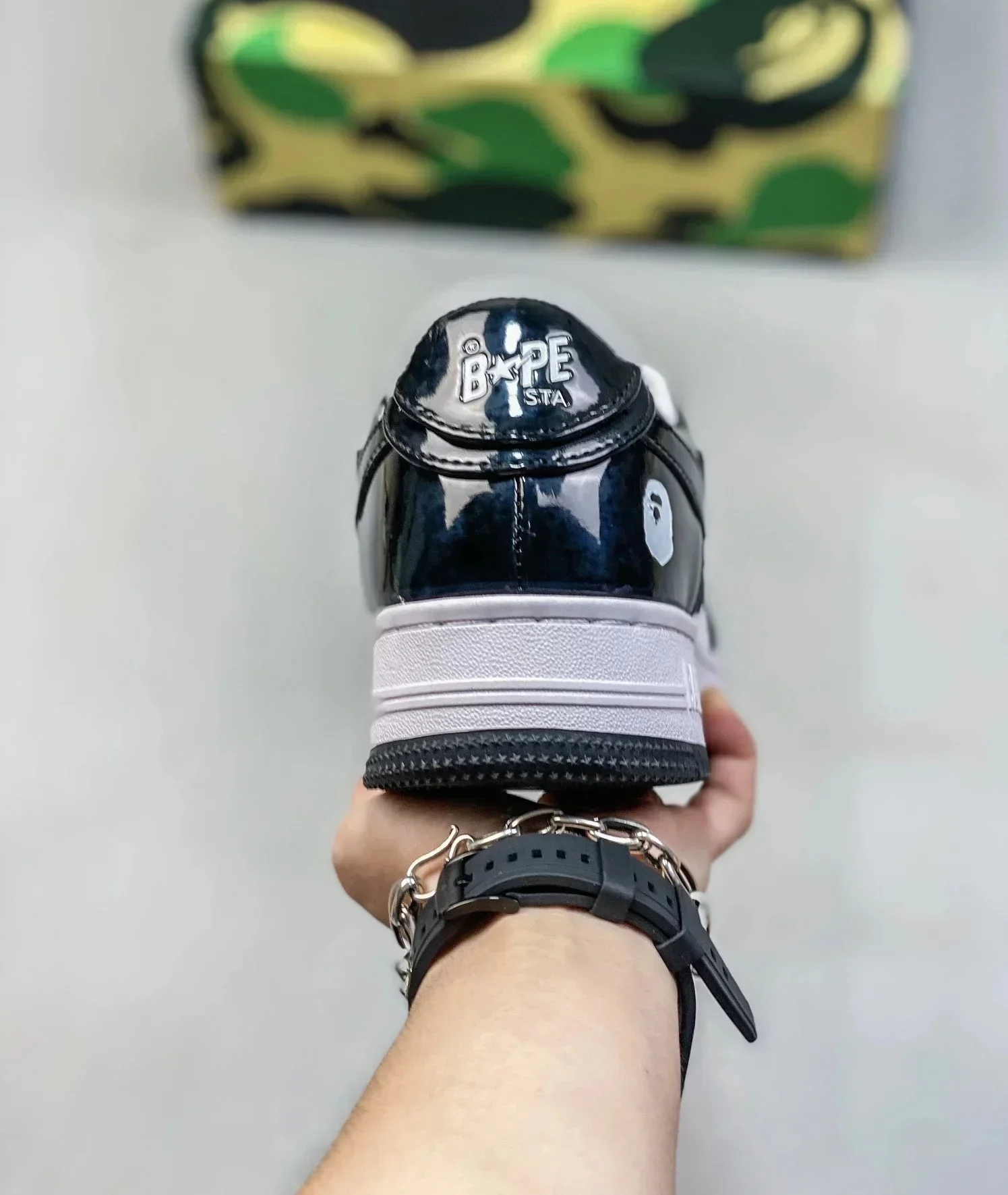 A BATHING APE Men Women Shark None-Slip Skateboarding Shoes Outdoor Causal Bapesta Sports Walking Sneakers
