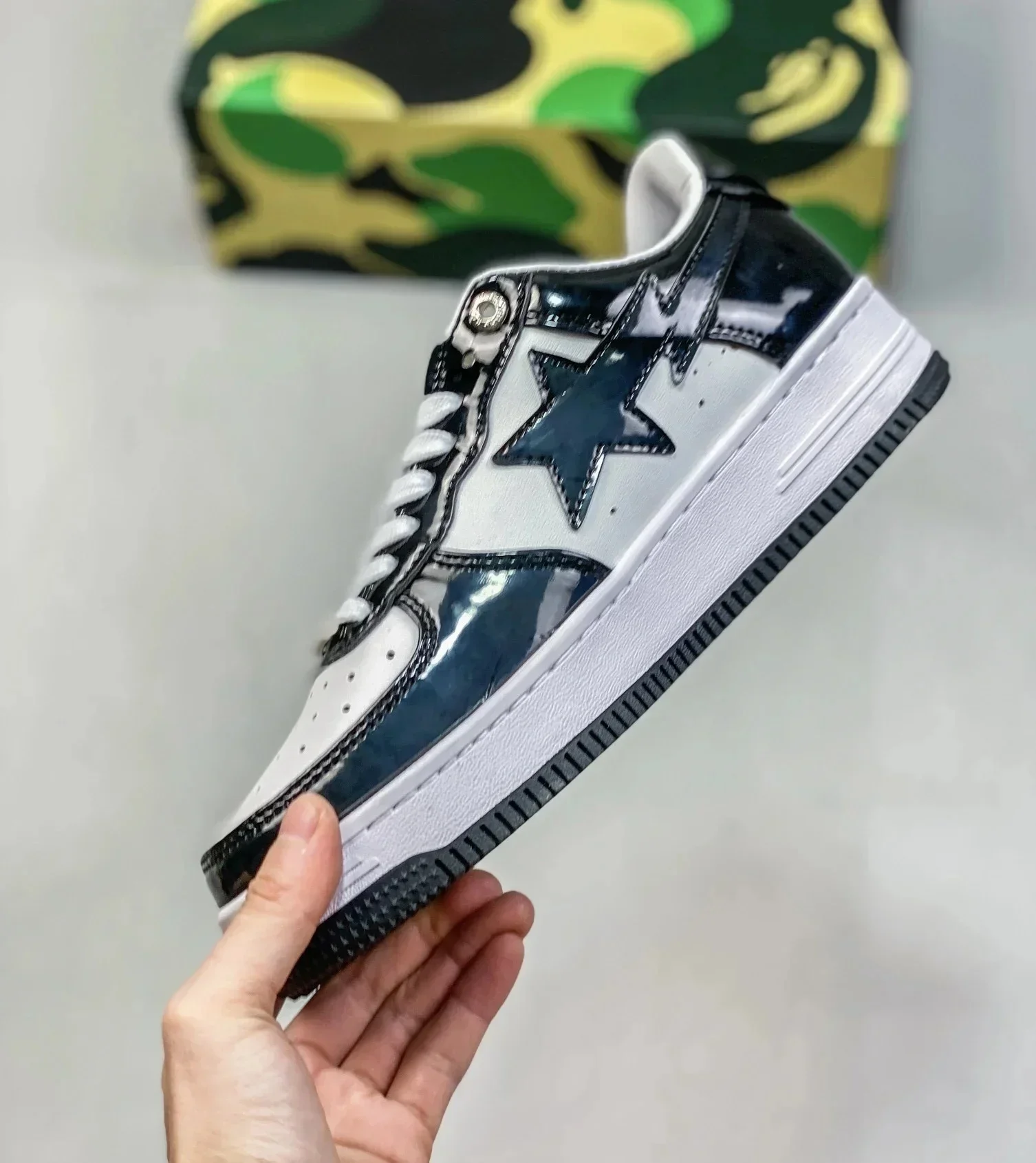 A BATHING APE Men Women Shark None-Slip Skateboarding Shoes Outdoor Causal Bapesta Sports Walking Sneakers