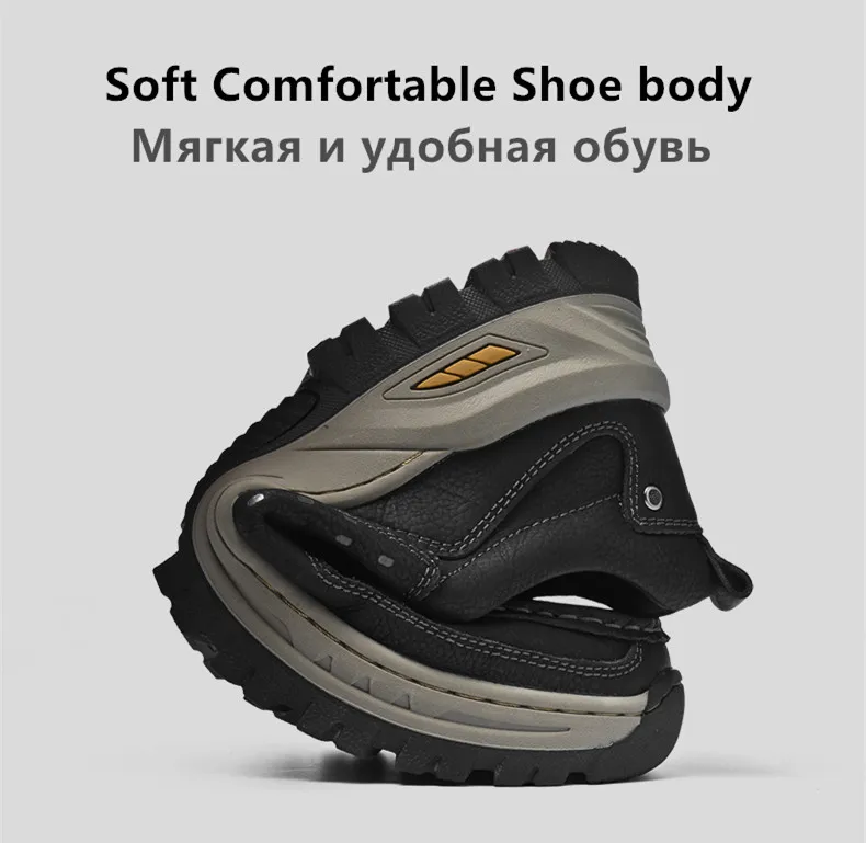 Brand Men Shoes High Quality Genuine Leather Men's Casual Shoes Slip On Comfort Business Man Flats Shoes Outdoor Men Work Shoes