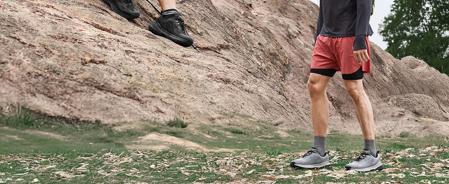 FitVille Wide Width Men'S Sneakers Non-Slip Comfortable Trekking Hiking Walking Shoes For Outdoor Shoe With Arch Support