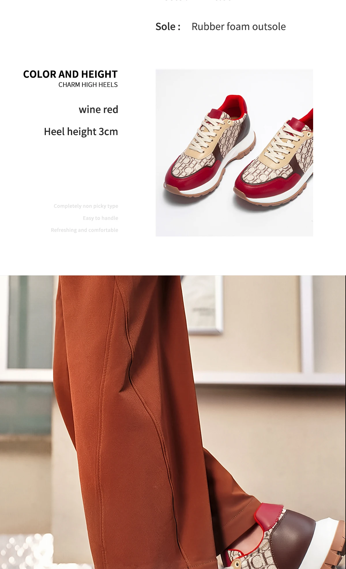 C-H Women's Shoes Vulcanized Winter New Anti slip Outdoor Walking Shoes Wine Red Girls Shoes Student