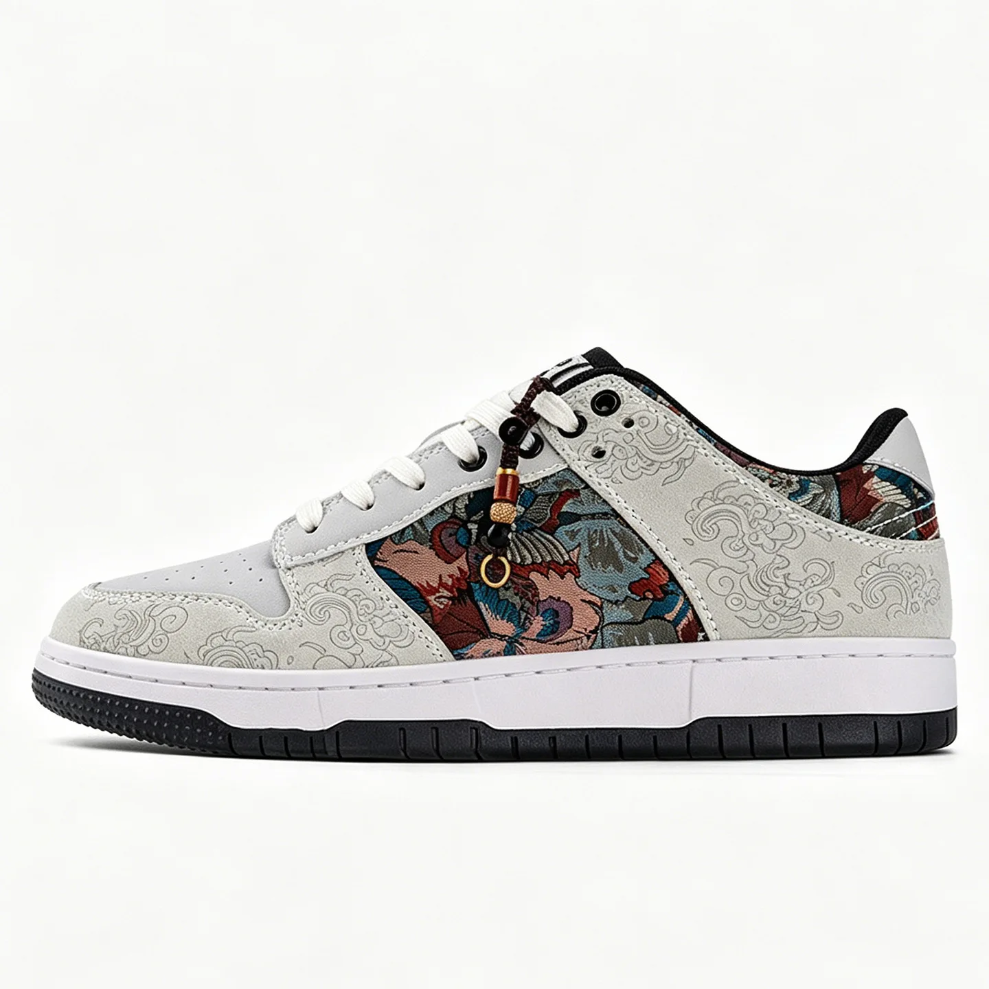 Unisex Canvas Embroidery Sneakers Round Toe Lace-Up Chinese Style Casual Sport Shoes for Couples Streetwear Trendy Luxury Shoes