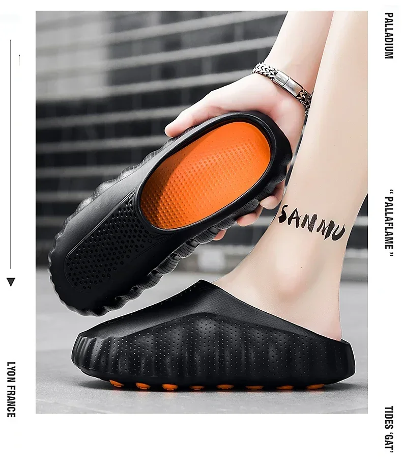 YUYIN Men's Lightweight Outdoor Casual Slippers Women's Summer Soft EVA Slides Female Male Couples Outdoor Street Sandals