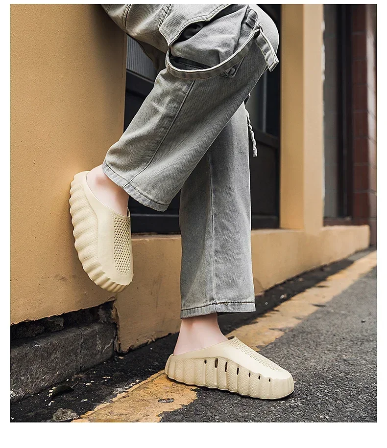 YUYIN Men's Lightweight Outdoor Casual Slippers Women's Summer Soft EVA Slides Female Male Couples Outdoor Street Sandals
