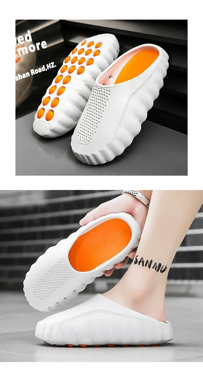 YUYIN Men's Lightweight Outdoor Casual Slippers Women's Summer Soft EVA Slides Female Male Couples Outdoor Street Sandals