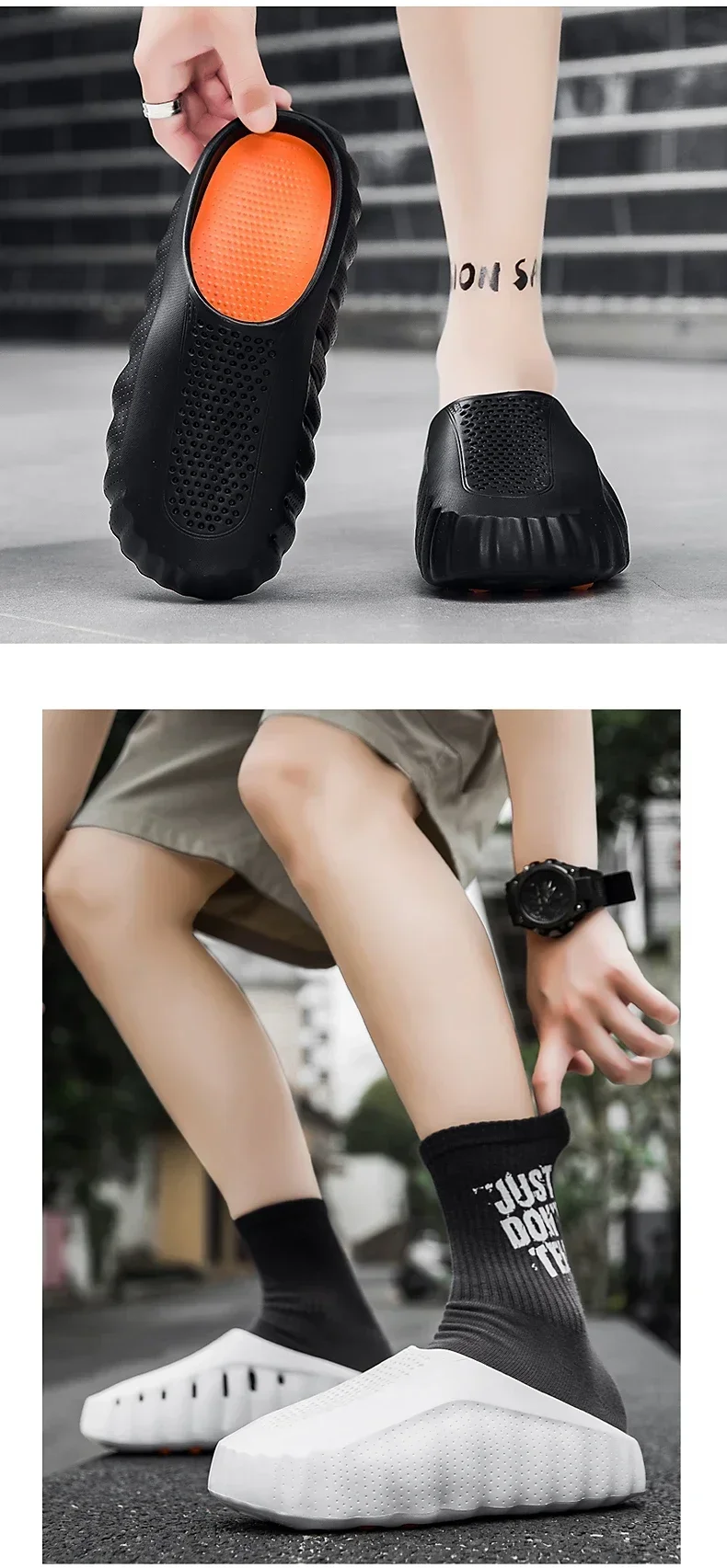 YUYIN Men's Lightweight Outdoor Casual Slippers Women's Summer Soft EVA Slides Female Male Couples Outdoor Street Sandals