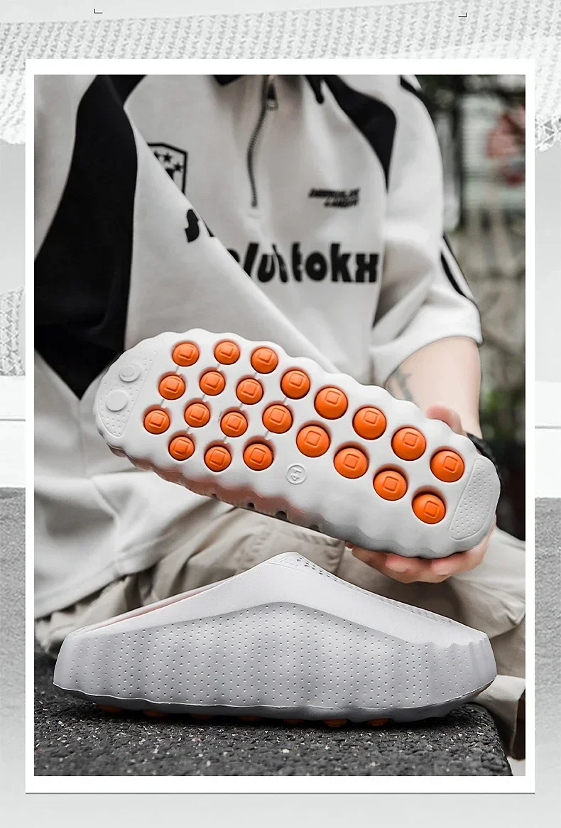 YUYIN Men's Lightweight Outdoor Casual Slippers Women's Summer Soft EVA Slides Female Male Couples Outdoor Street Sandals