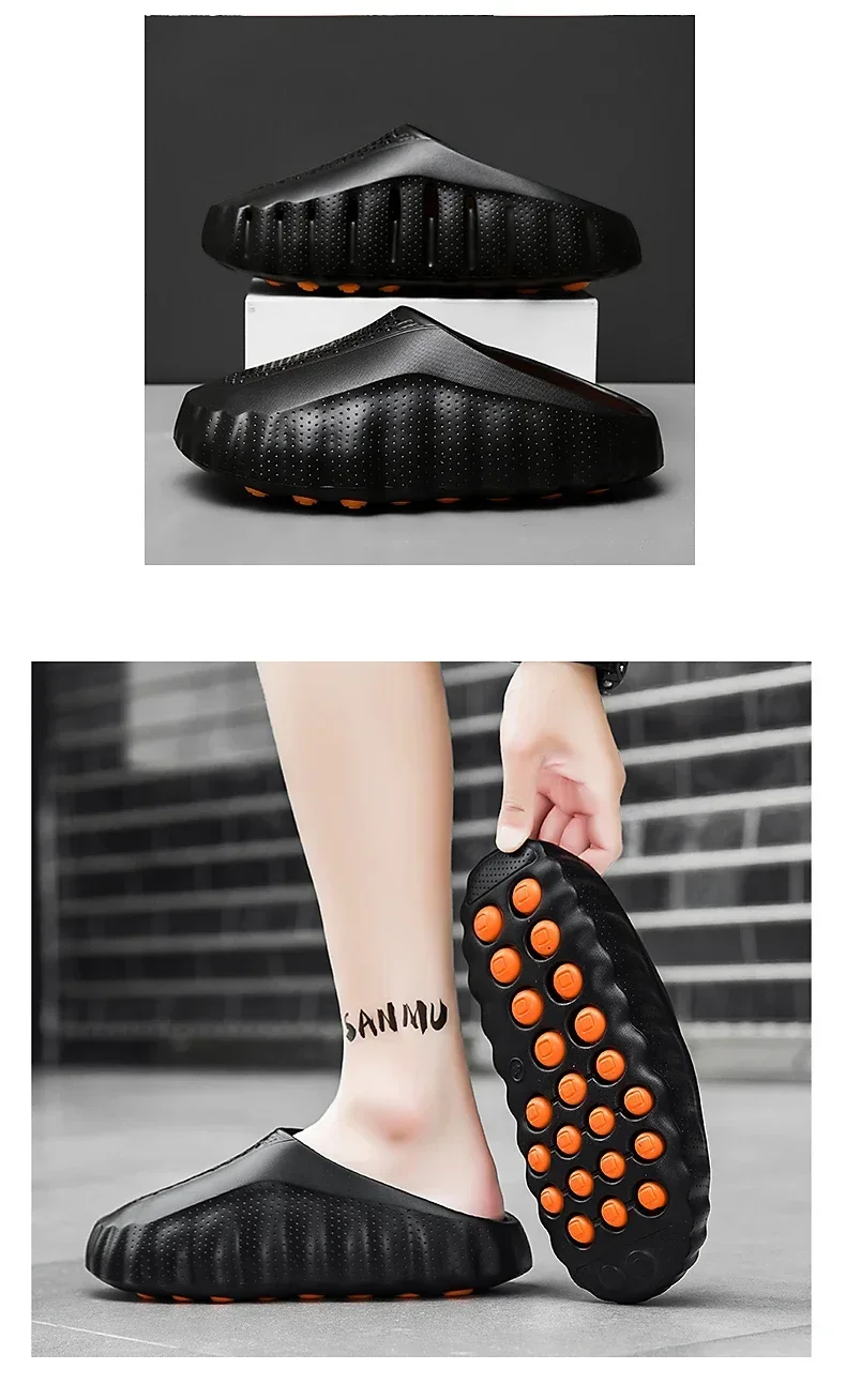 YUYIN Men's Lightweight Outdoor Casual Slippers Women's Summer Soft EVA Slides Female Male Couples Outdoor Street Sandals