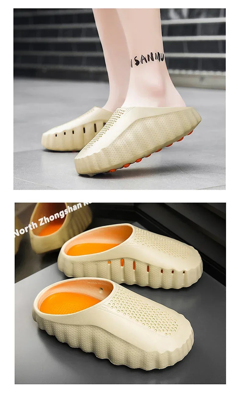 YUYIN Men's Lightweight Outdoor Casual Slippers Women's Summer Soft EVA Slides Female Male Couples Outdoor Street Sandals