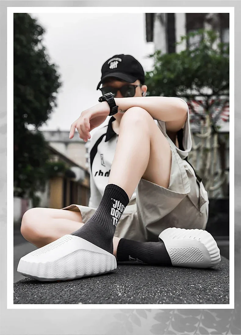 YUYIN Men's Lightweight Outdoor Casual Slippers Women's Summer Soft EVA Slides Female Male Couples Outdoor Street Sandals